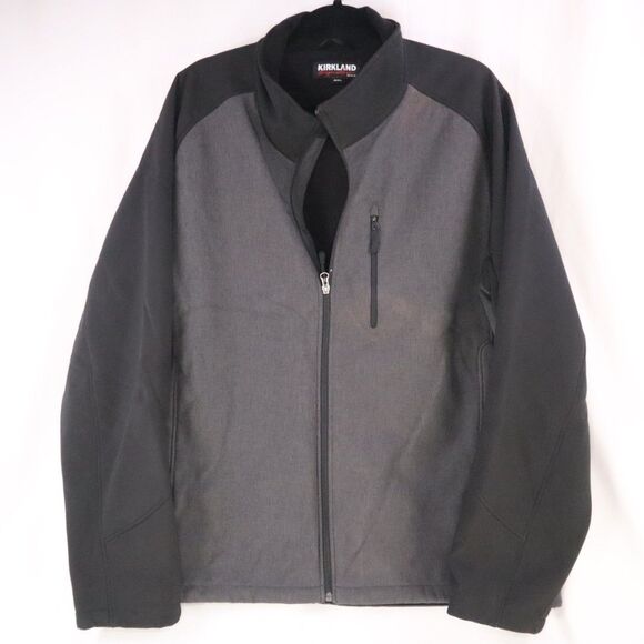 Kirkland Signature Jacket Men's 2XL Black/Gray Water Wind Resistant Full Zip - Picture 1 of 11